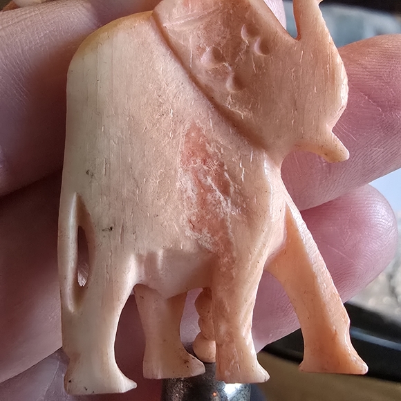 Vintage elephant necklace pink peach silver tone boho bohemian tribal - Picture 16 of 16